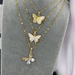 Collana “Butterfly” in acciaio inossidabile placcato oro 18 carati